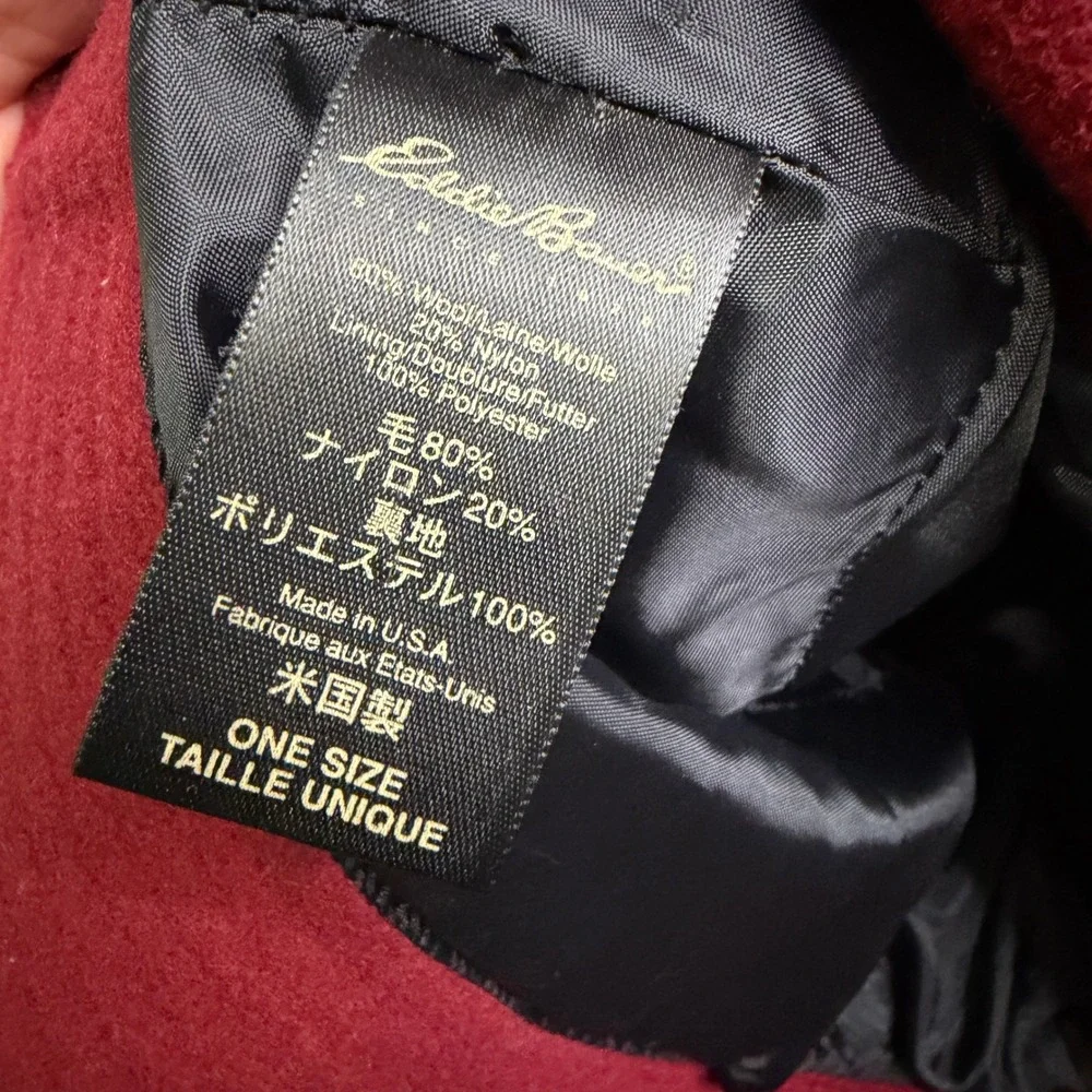 Eddie‎ Bauer Burgundy Wool Blend Bucket Hat One Size Made in USA Warm Winter